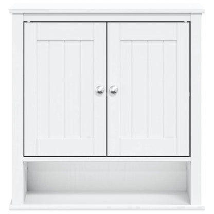 Bad-Wandschrank BERG Weiß 69,5x27x71,5 cm Massivholz