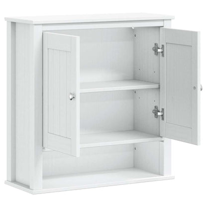 Bad-Wandschrank BERG Weiß 69,5x27x71,5 cm Massivholz