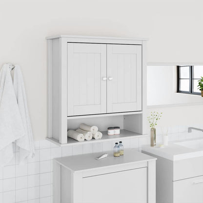 Bad-Wandschrank BERG Weiß 69,5x27x71,5 cm Massivholz