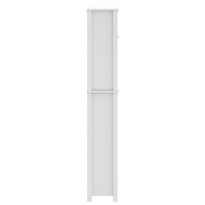 Waschmaschinenschrank BERG Weiß 76x27x164,5 cm Massivholz