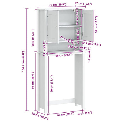 Waschmaschinenschrank BERG Schwarz 76x27x164,5 cm Massivholz