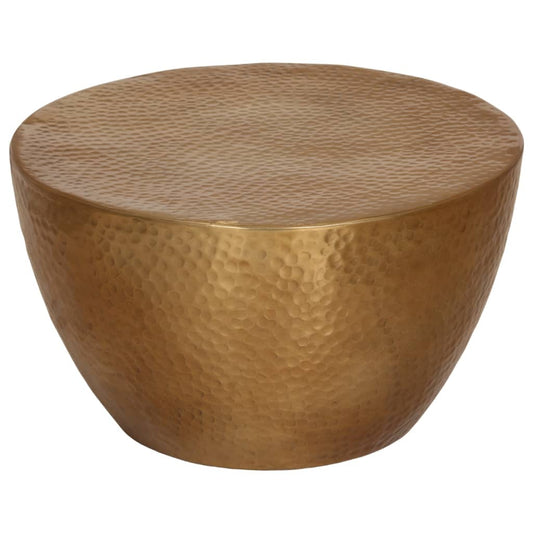 Table basse en aluminium martelé Ø 50x30 cm laiton