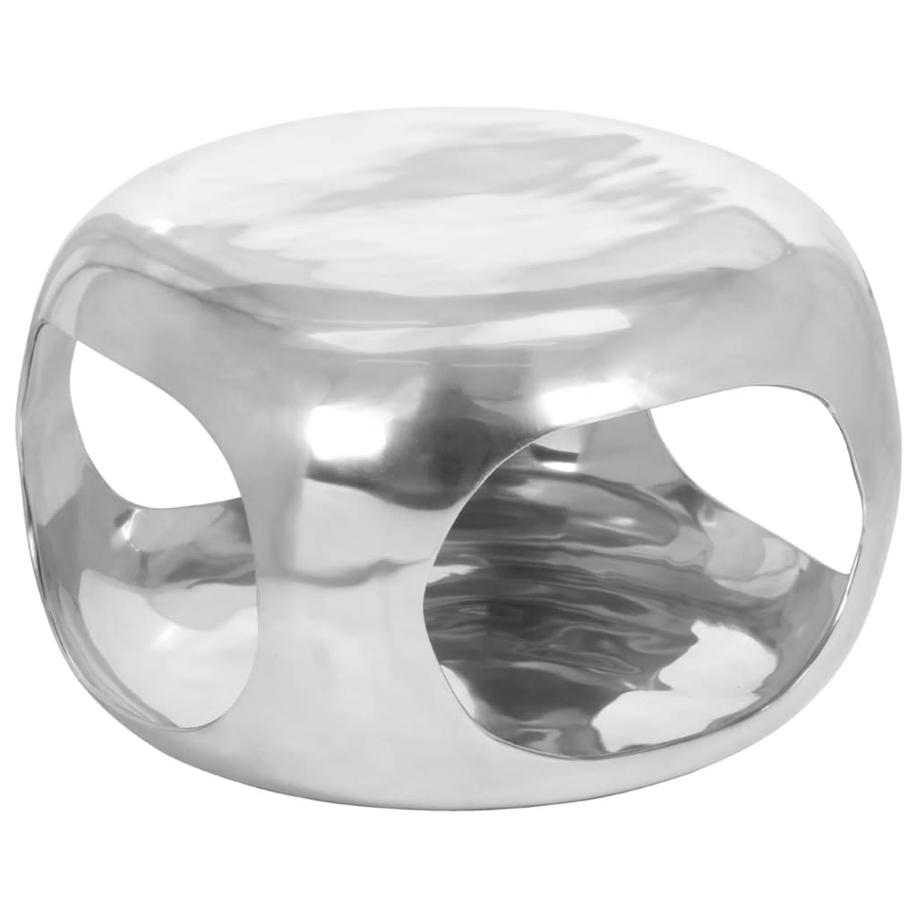 Table basse en aluminium 50x50x30 cm argent