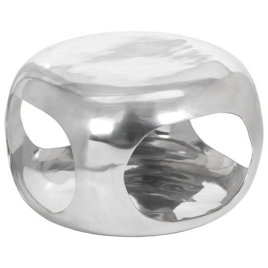 Table basse en aluminium 50x50x30 cm argent