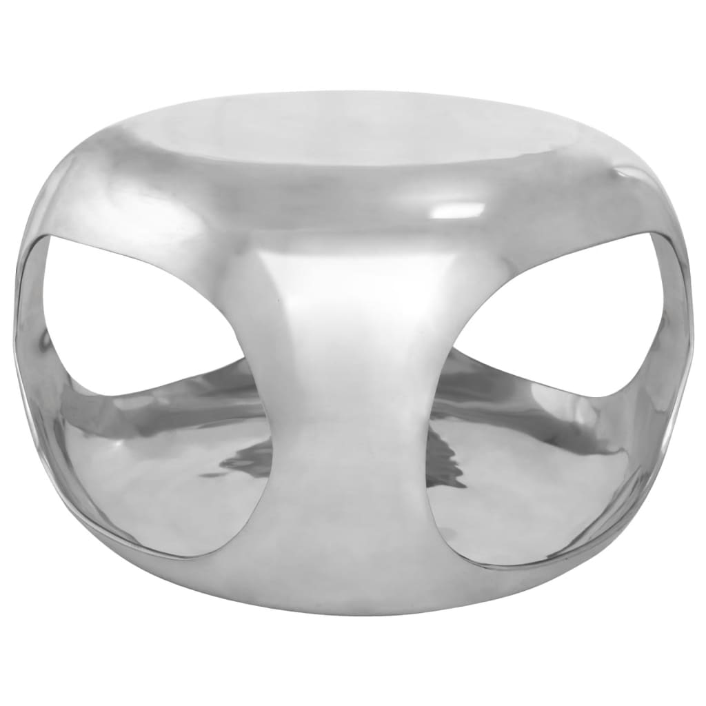 Table basse en aluminium 50x50x30 cm argent