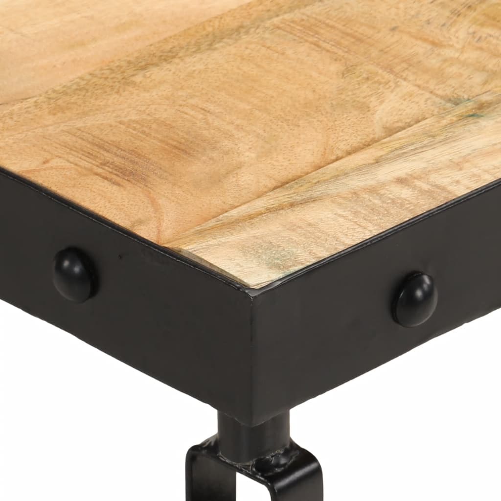 Couchtisch mit Rollen Massivholz Mango 100x55x26 cm