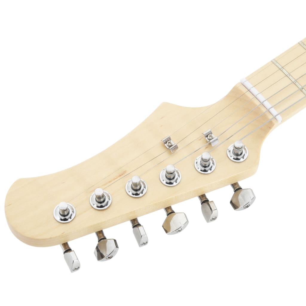 Guitare électrique pour enfant avec étui marron et blanc 3/4 30"