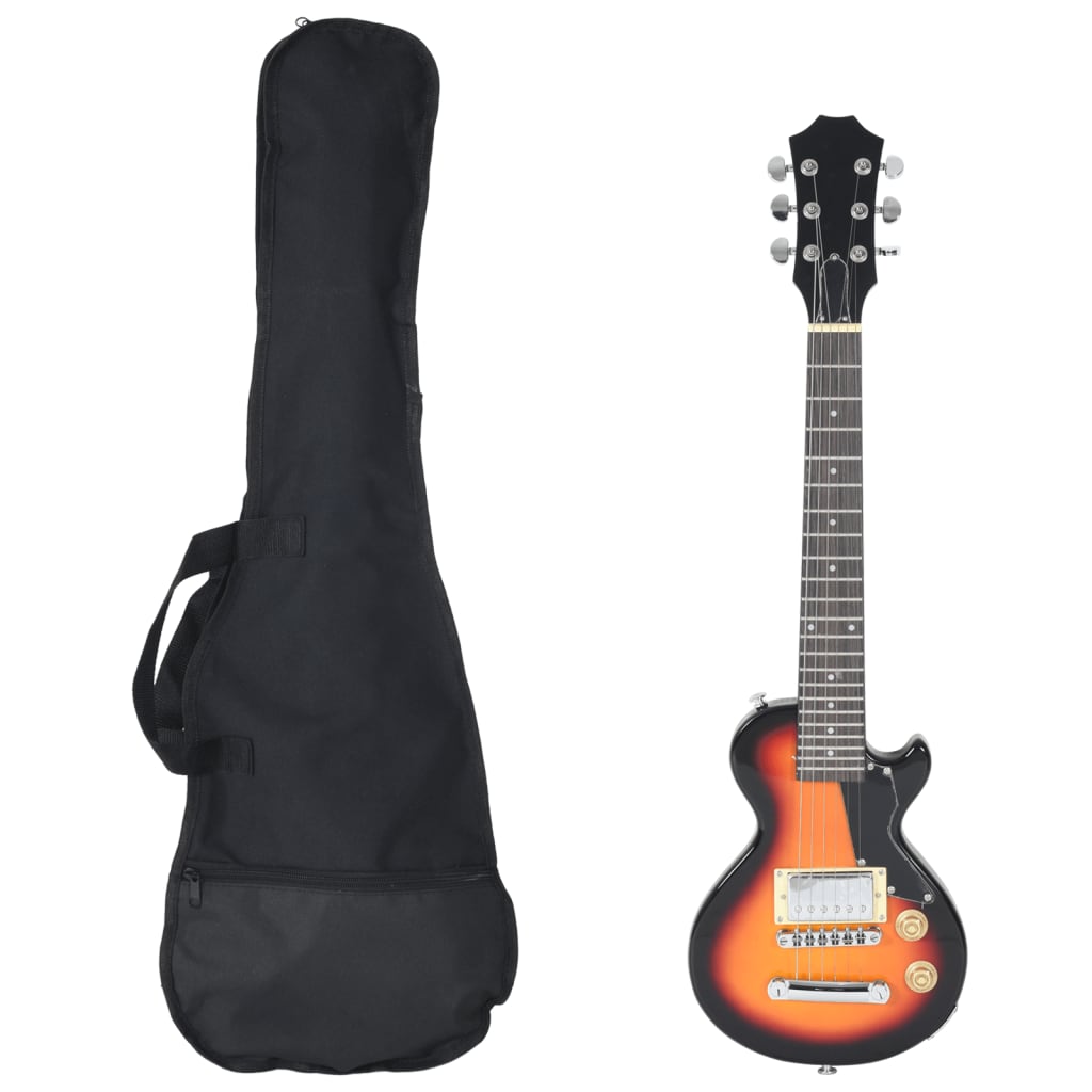 Guitare électrique pour enfants avec étui marron et noir 3/4 30"