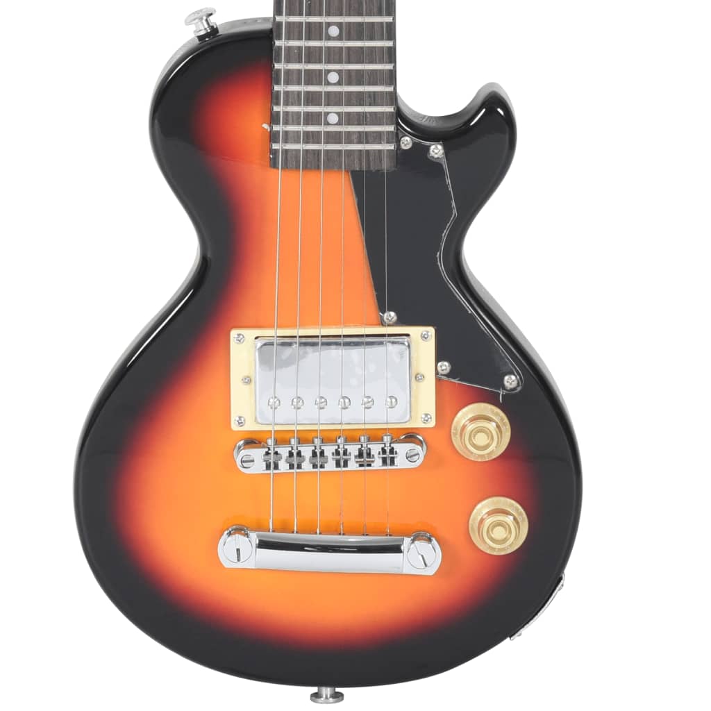 Guitare électrique pour enfants avec étui marron et noir 3/4 30"