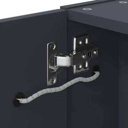 Spiegelschrank mit LED-Beleuchtung Grau 45x13x52 cm