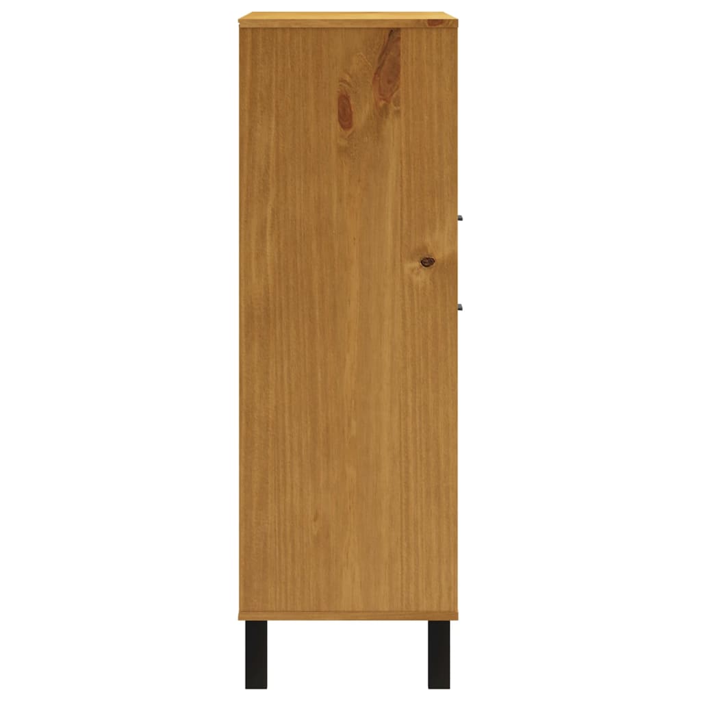 Highboard mit Glastür FLAM 92x40x122,5 cm Massivholz Kiefer