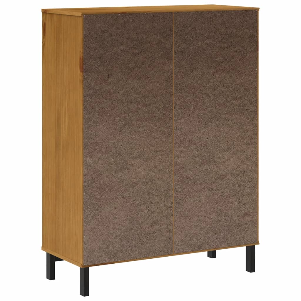 Highboard mit Glastür FLAM 92x40x122,5 cm Massivholz Kiefer