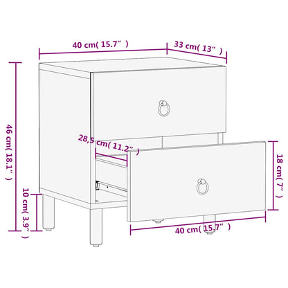 Nachttische 2 Stk. 40x33x46 cm Massivholz Mango