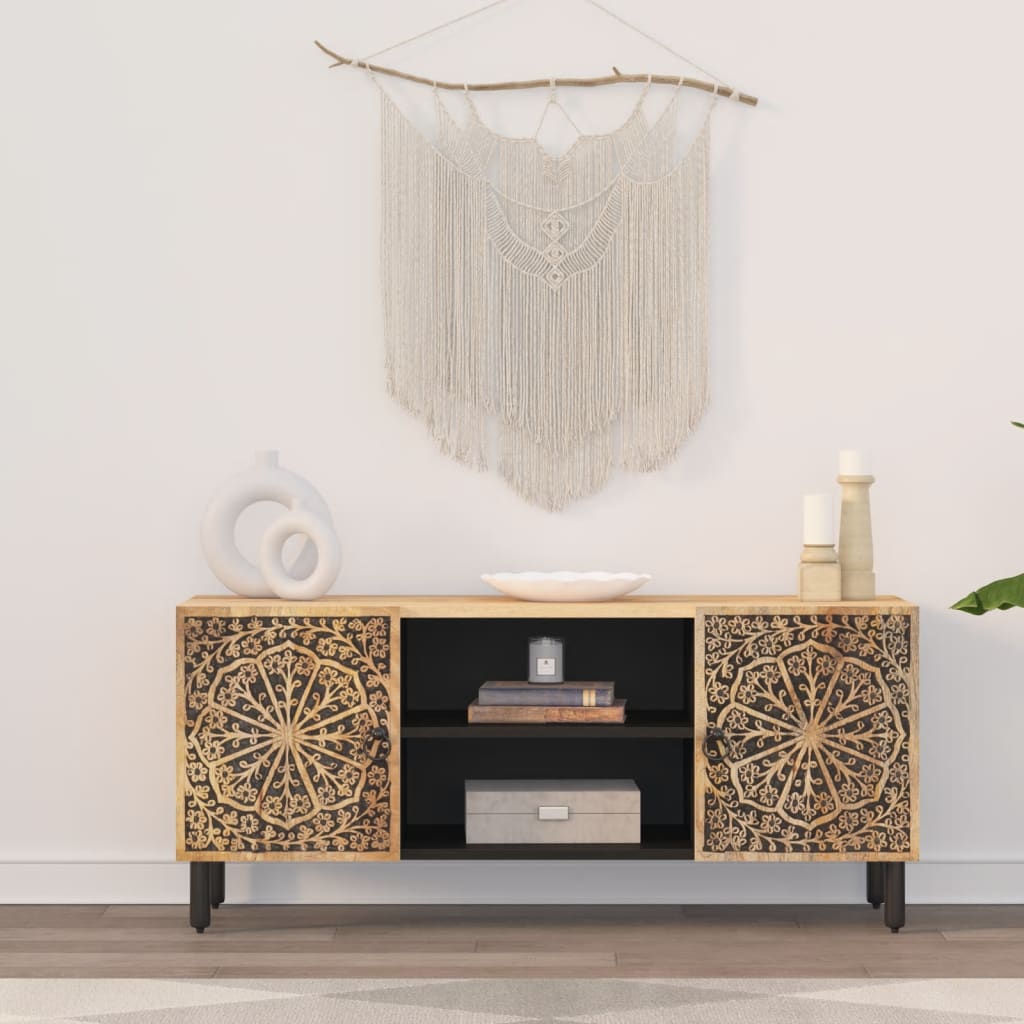 TV-Schrank 105x33x46 cm Massivholz Mango