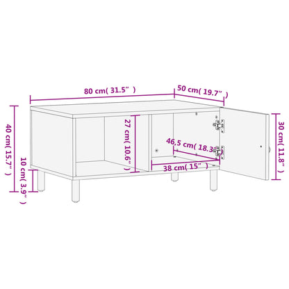 Couchtisch 80x50x40 cm Massivholz Mango