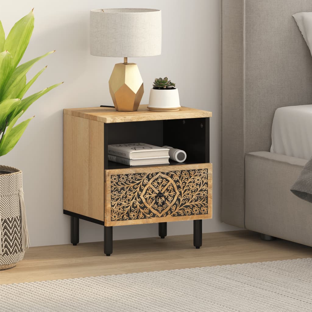 Nachttisch 40x33x46 cm Massivholz Mango