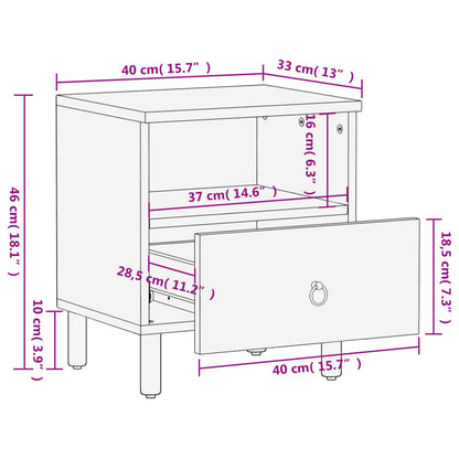 Nachttisch 40x33x46 cm Massivholz Mango