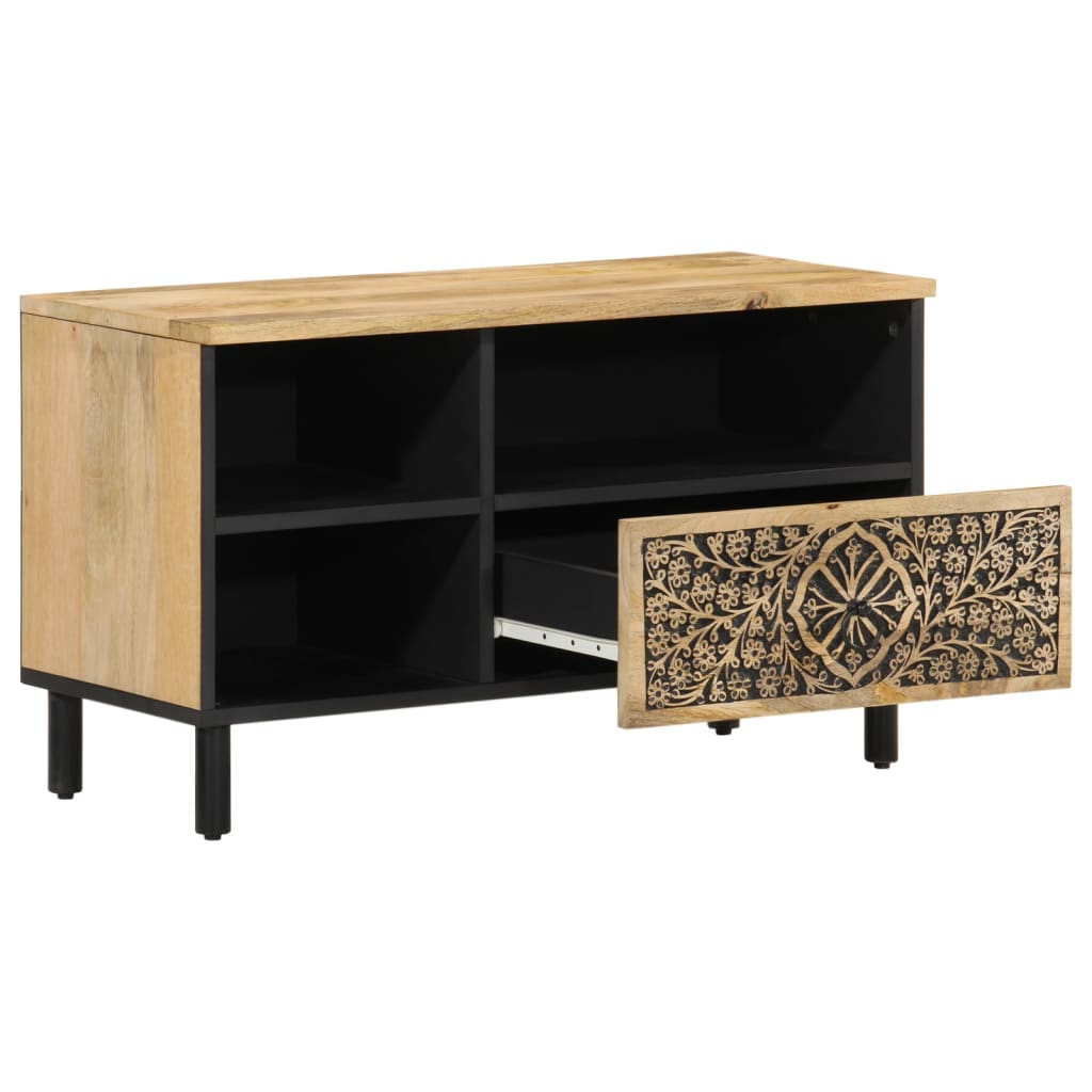 TV-Schrank 80x33x46 cm Massivholz Mango