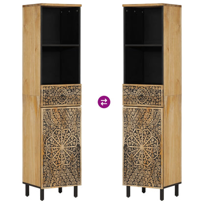 Badschrank 38x33x160 cm Massivholz Mango