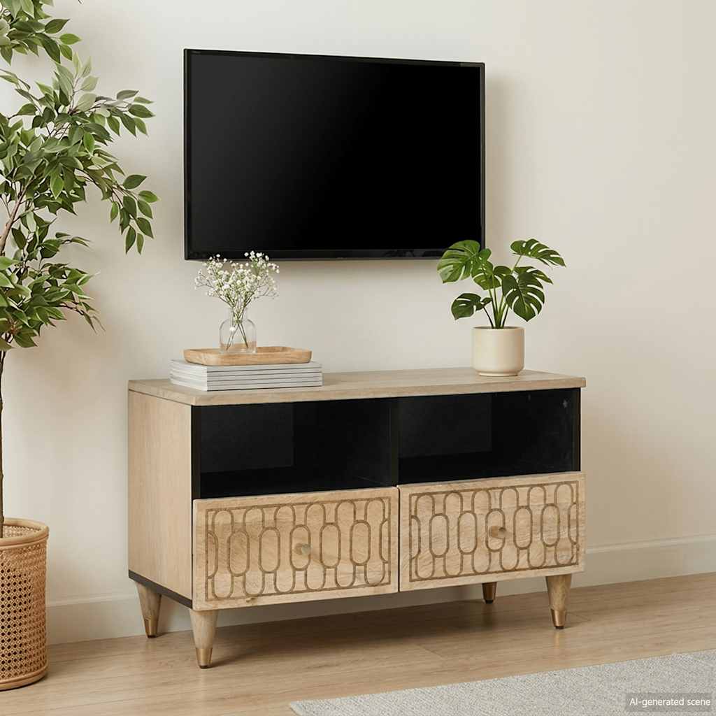 TV-Schrank 70x33x46 cm Massivholz Mango