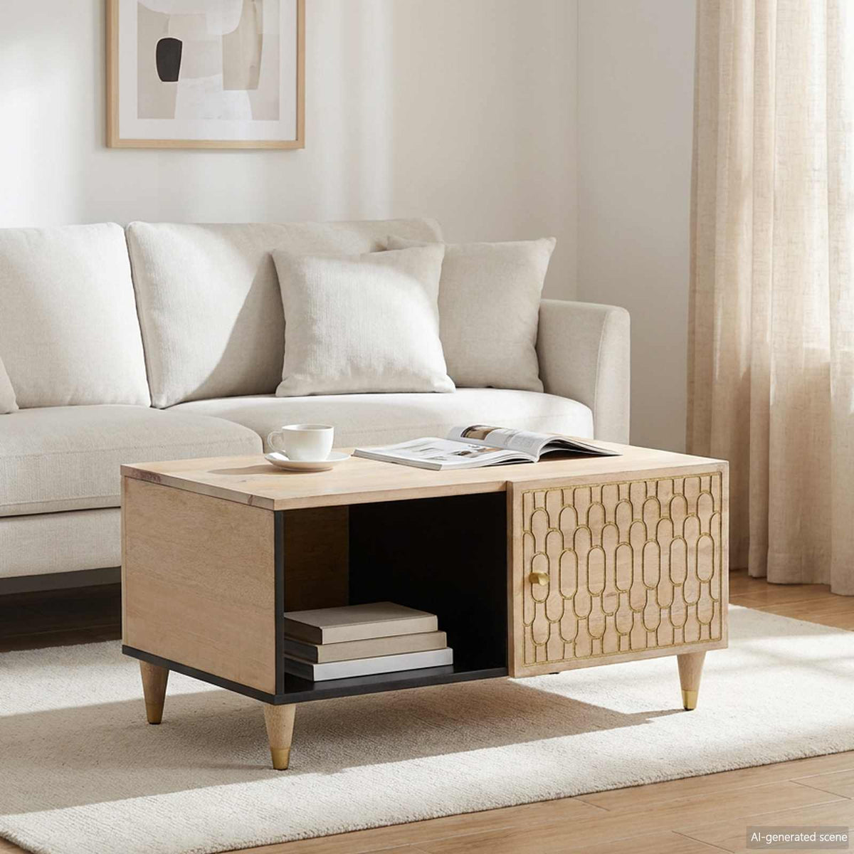 Couchtisch 80x50x40 cm Massivholz Mango