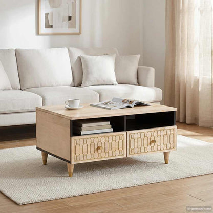 Couchtisch 80x54x40 cm Massivholz Mango