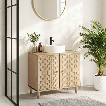 Waschbeckenunterschrank 62x33x58 cm Massivholz Mango