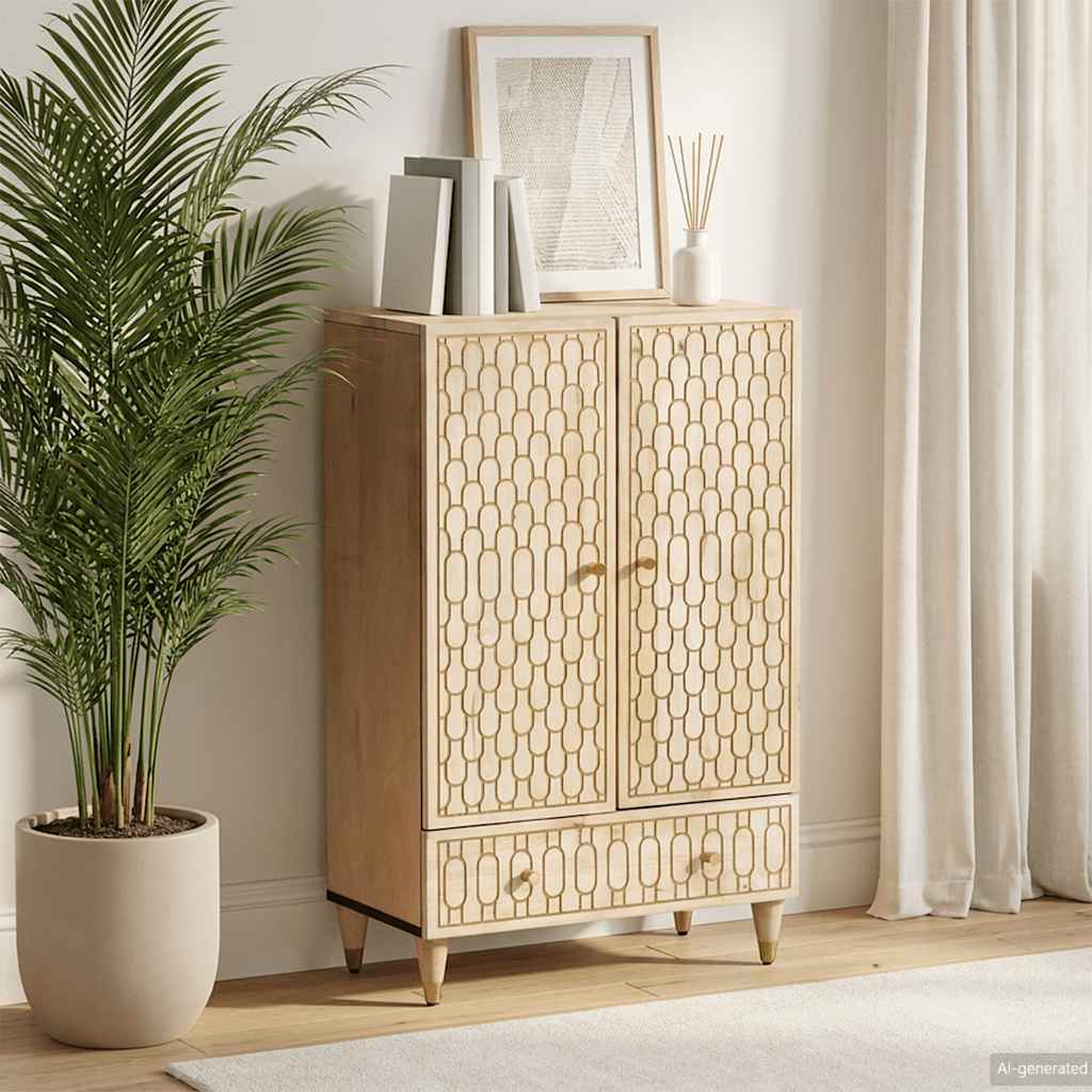 Highboard 60x33x100 cm Massivholz Mango