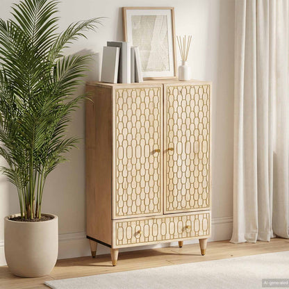 Highboard 60x33x100 cm Massivholz Mango