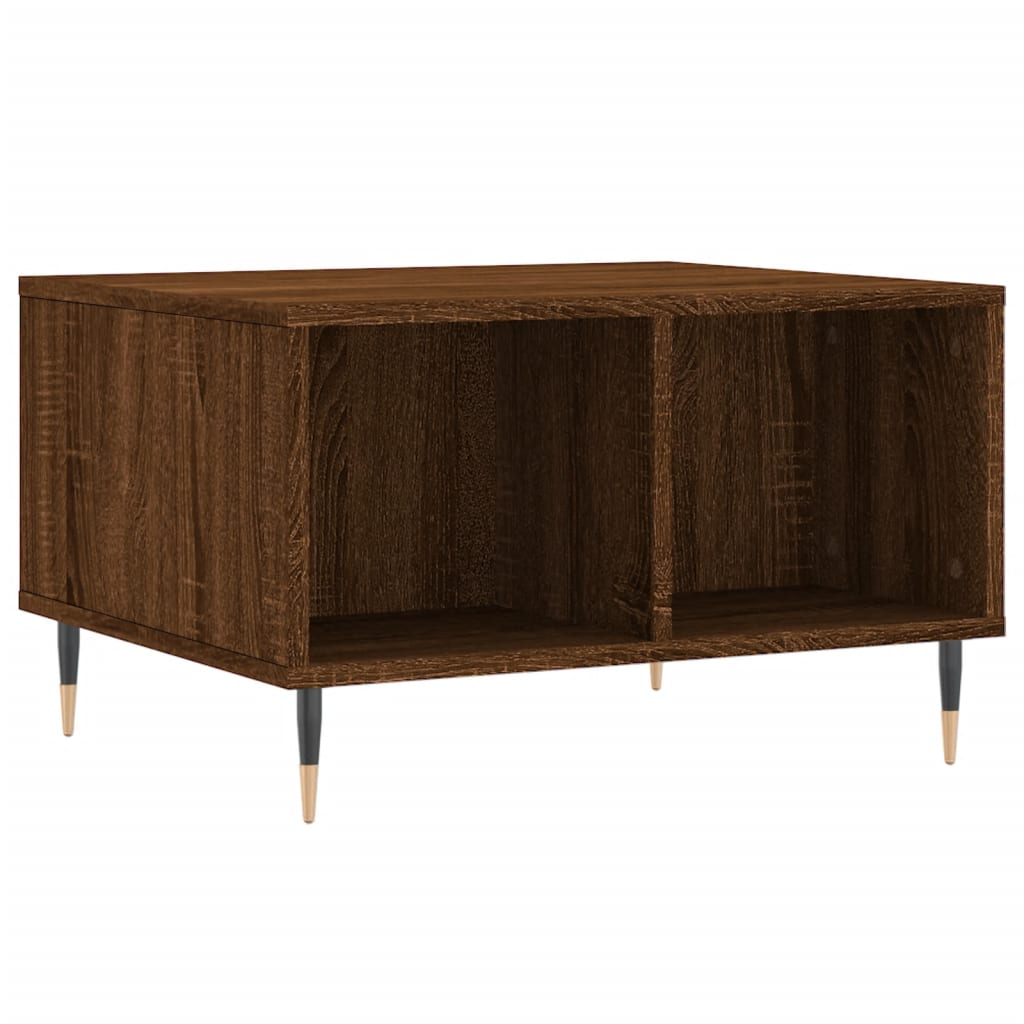 Table basse aspect chêne marron 60x50x36,5 cm en bois