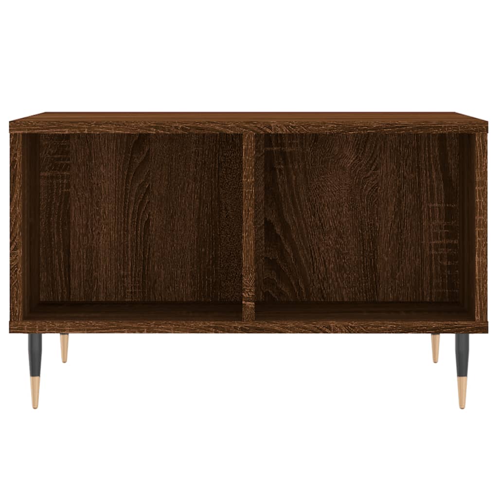 Table basse aspect chêne marron 60x50x36,5 cm en bois