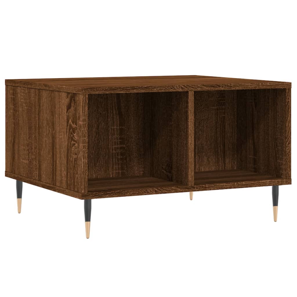 Table basse aspect chêne marron 60x50x36,5 cm en bois