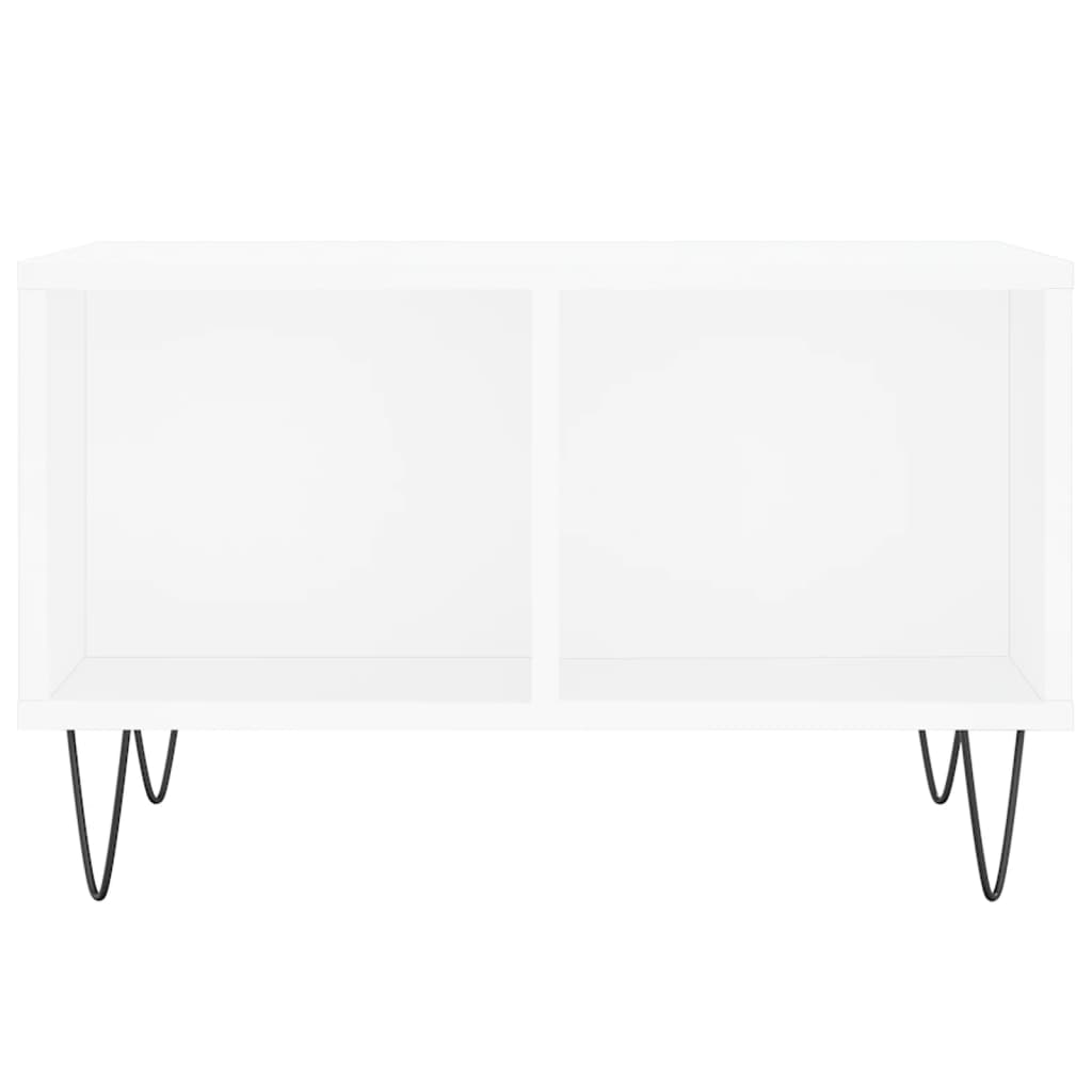 Table basse blanche 60x50x36,5 cm en bois