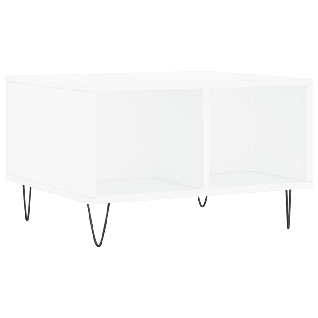 Table basse blanche 60x50x36,5 cm en bois