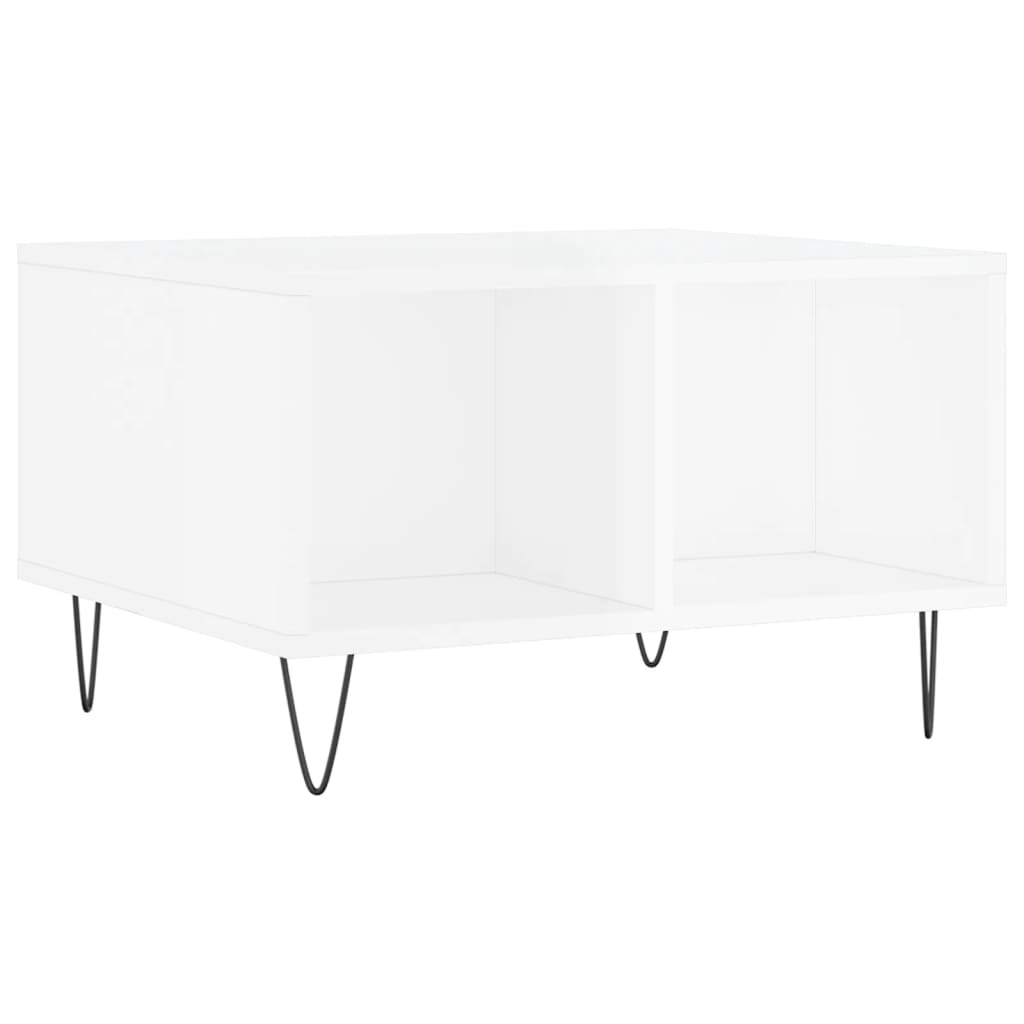 Coffee table high gloss white 60x50x36.5 cm wood material