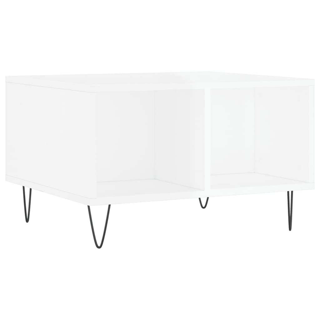 Coffee table high gloss white 60x50x36.5 cm wood material