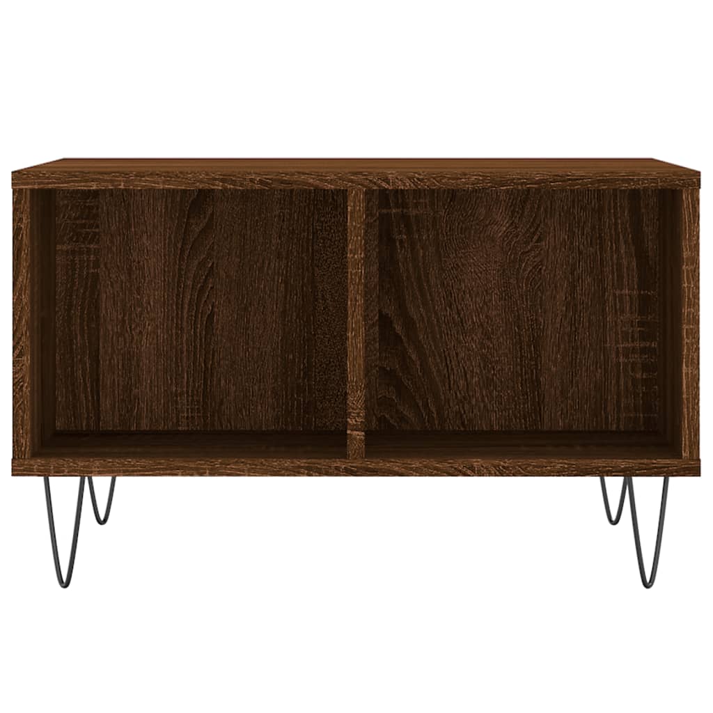 Table basse aspect chêne marron 60x50x36,5 cm en bois