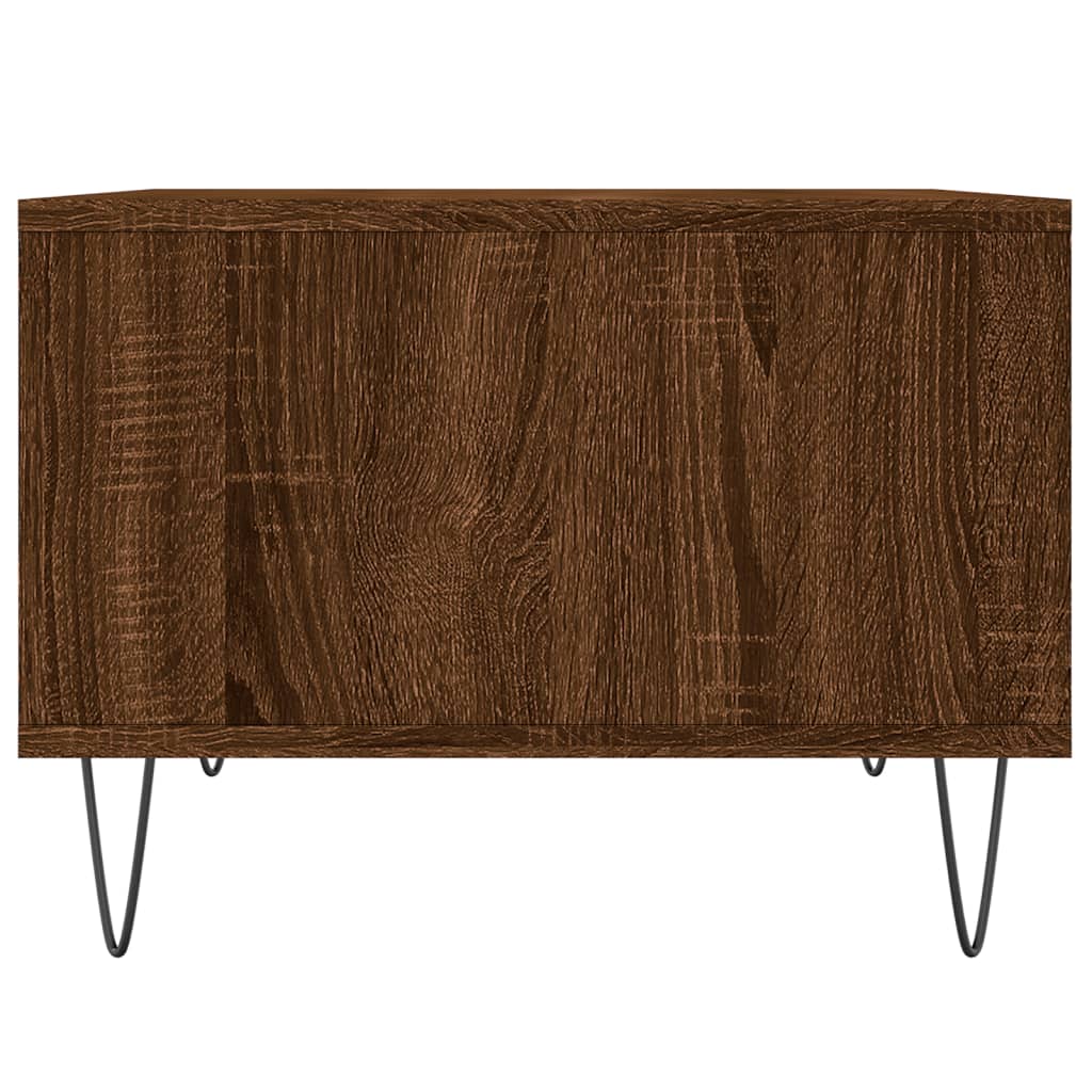 Table basse aspect chêne marron 60x50x36,5 cm en bois