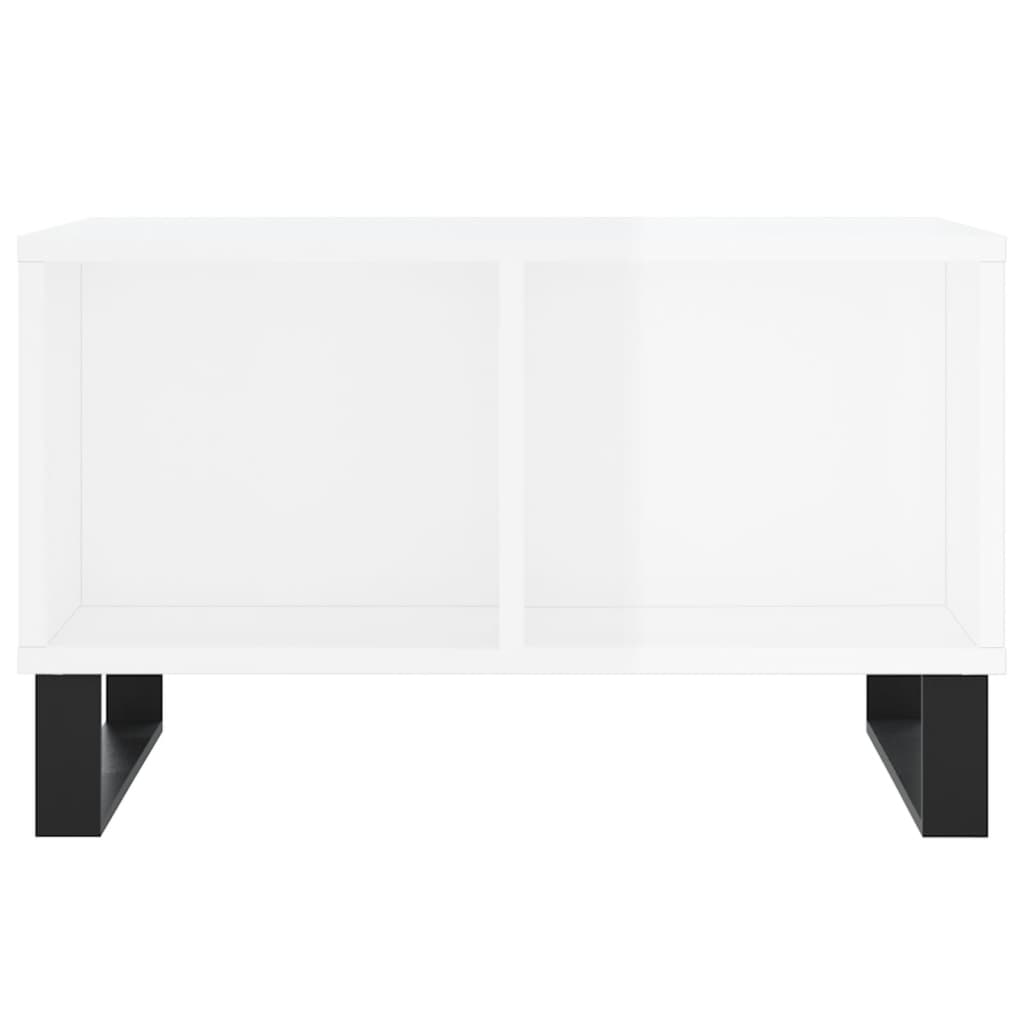 Coffee table high gloss white 60x50x36.5 cm wood material