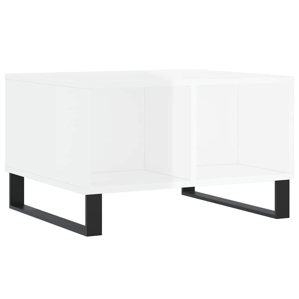 Coffee table high gloss white 60x50x36.5 cm wood material