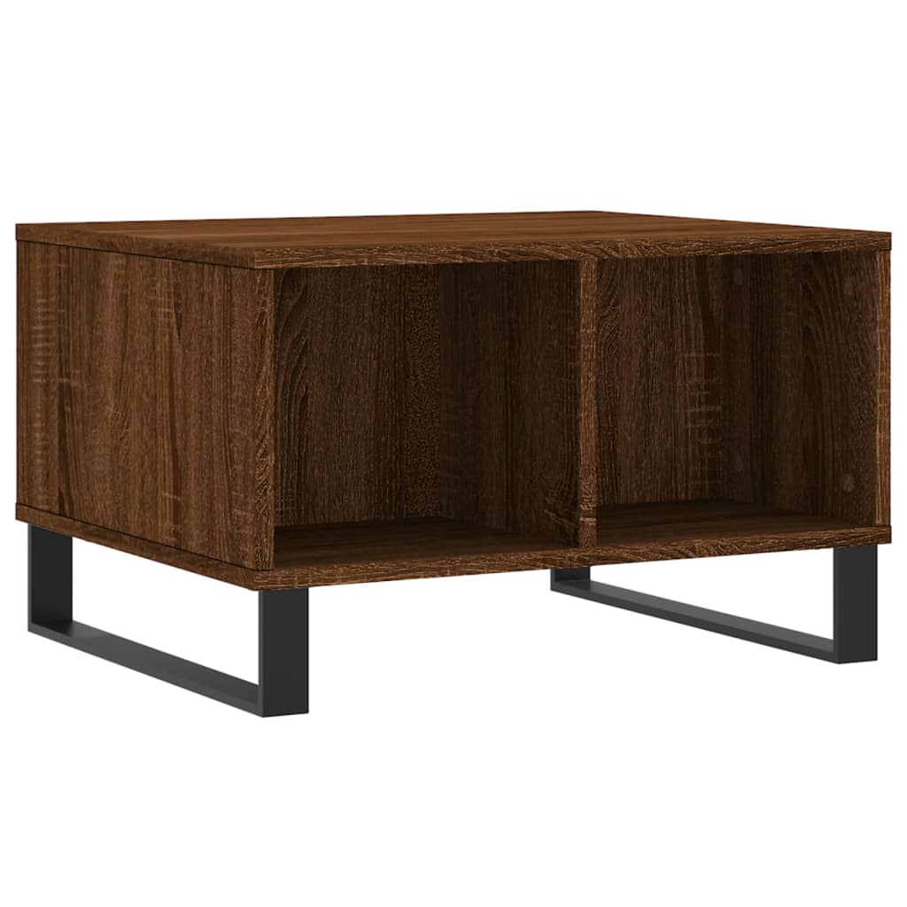 Table basse aspect chêne marron 60x50x36,5 cm en bois