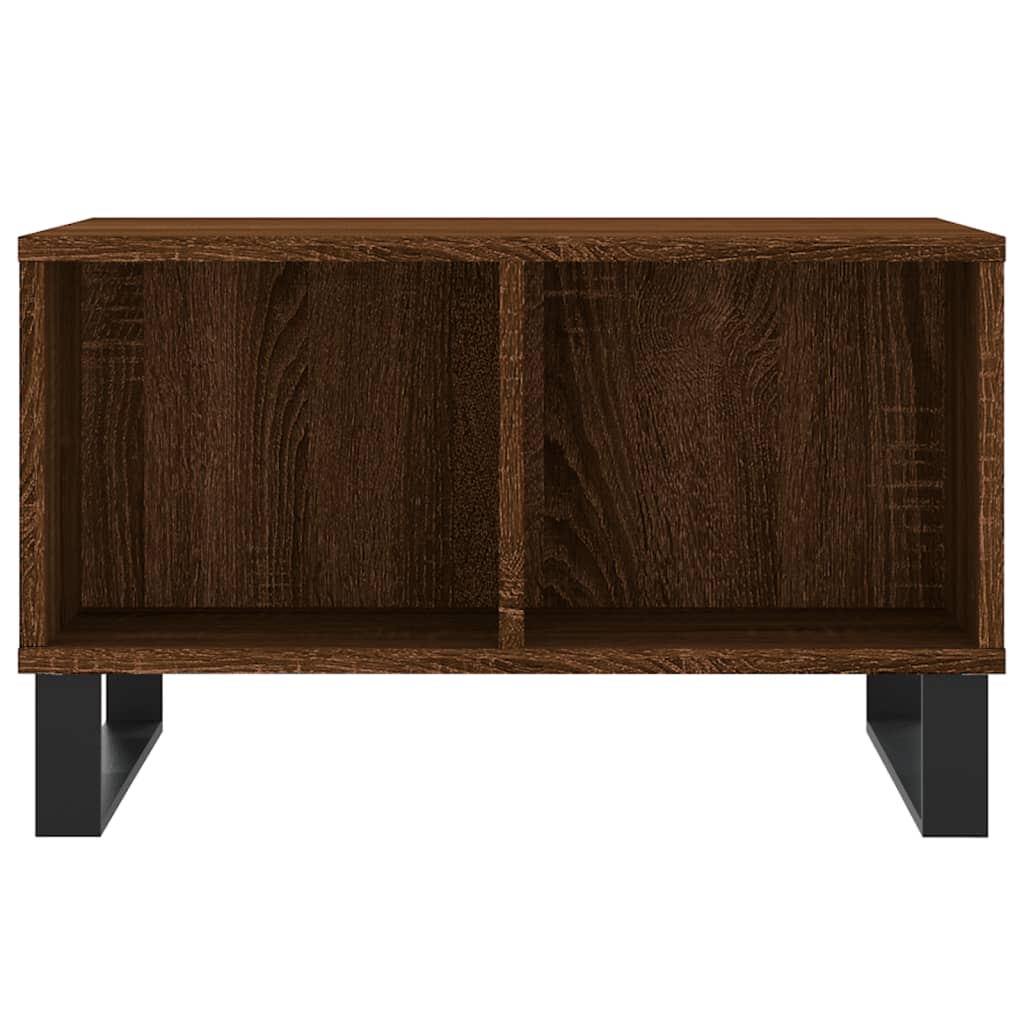 Table basse aspect chêne marron 60x50x36,5 cm en bois