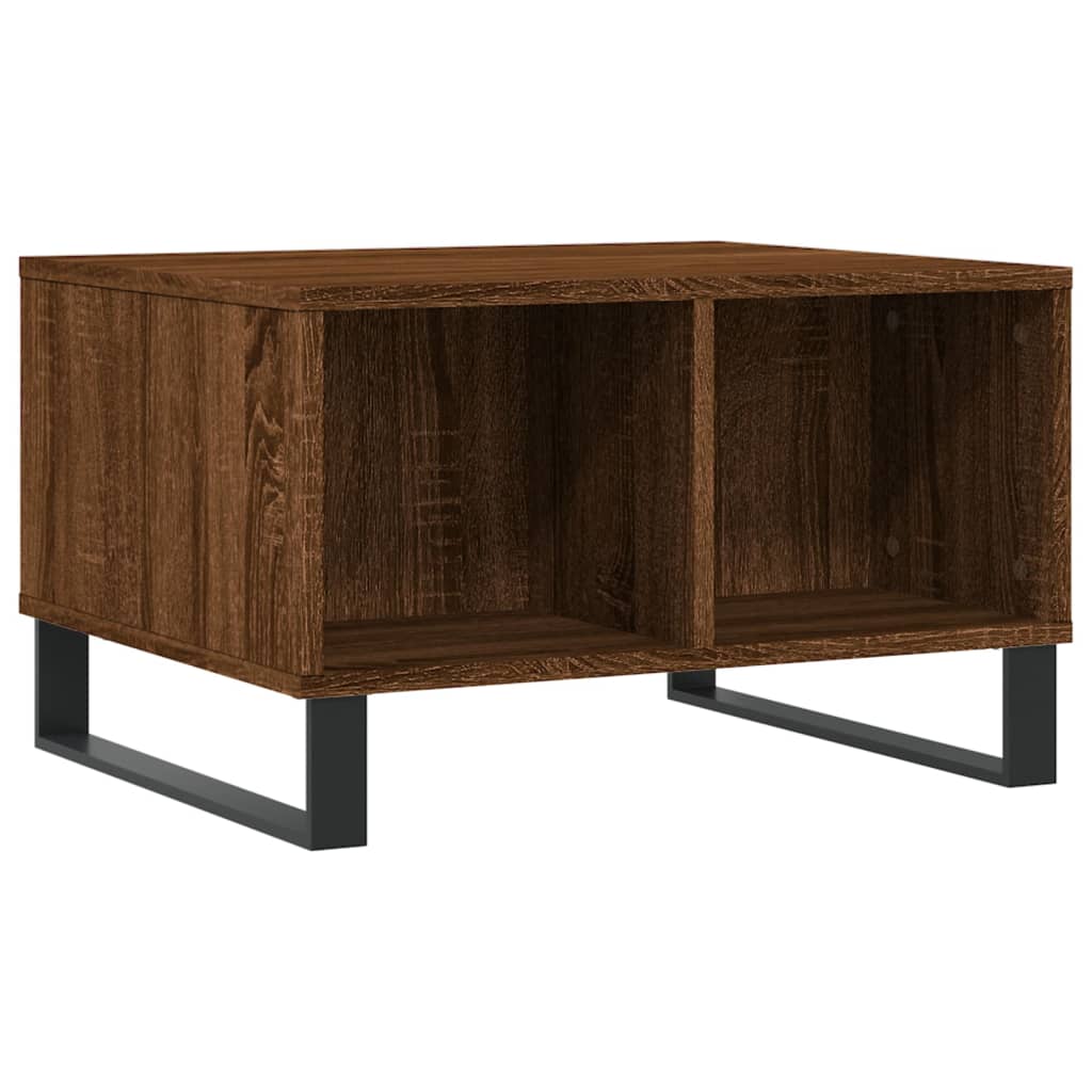 Table basse aspect chêne marron 60x50x36,5 cm en bois