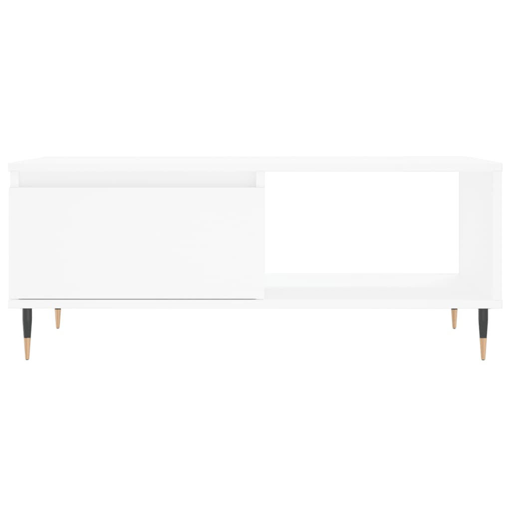 Table basse blanche 90x50x36,5 cm en bois