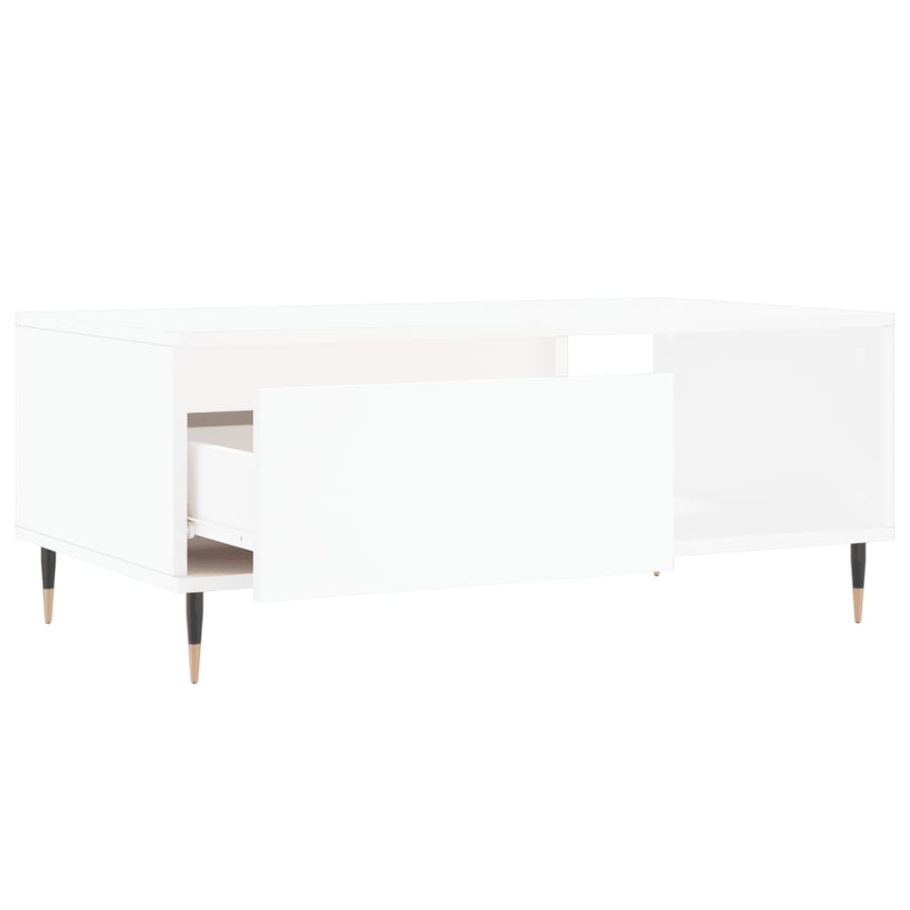 Table basse blanche 90x50x36,5 cm en bois