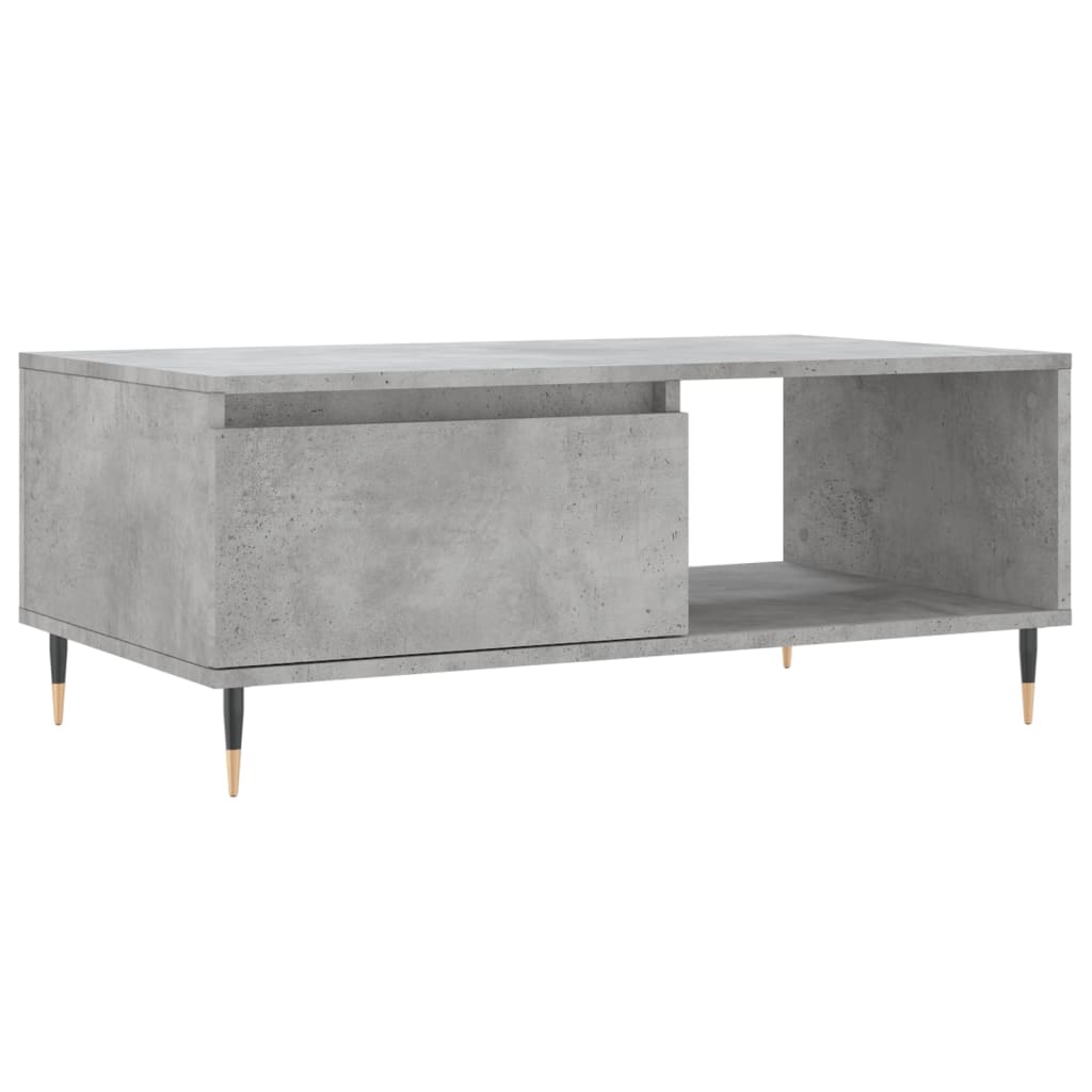 Table basse gris béton 90x50x36,5 cm en bois