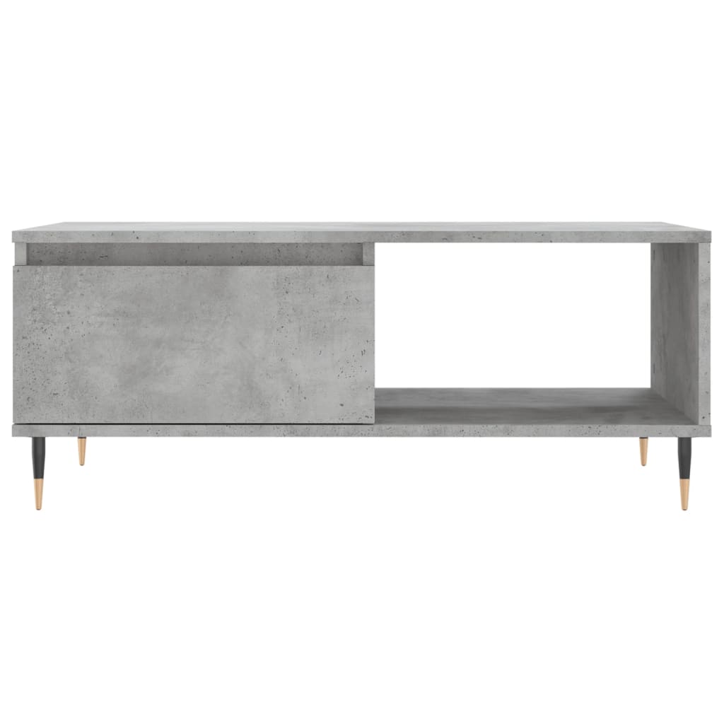 Table basse gris béton 90x50x36,5 cm en bois