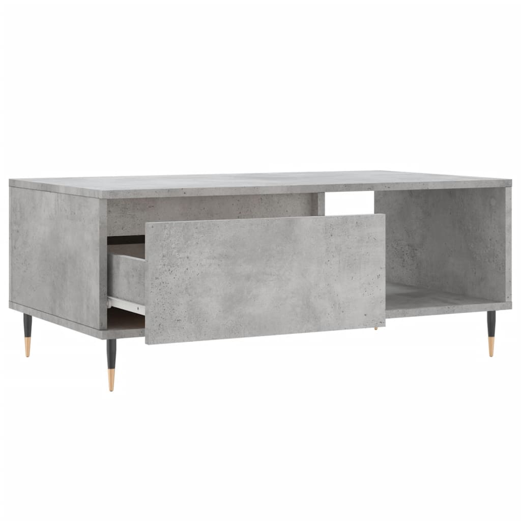 Table basse gris béton 90x50x36,5 cm en bois