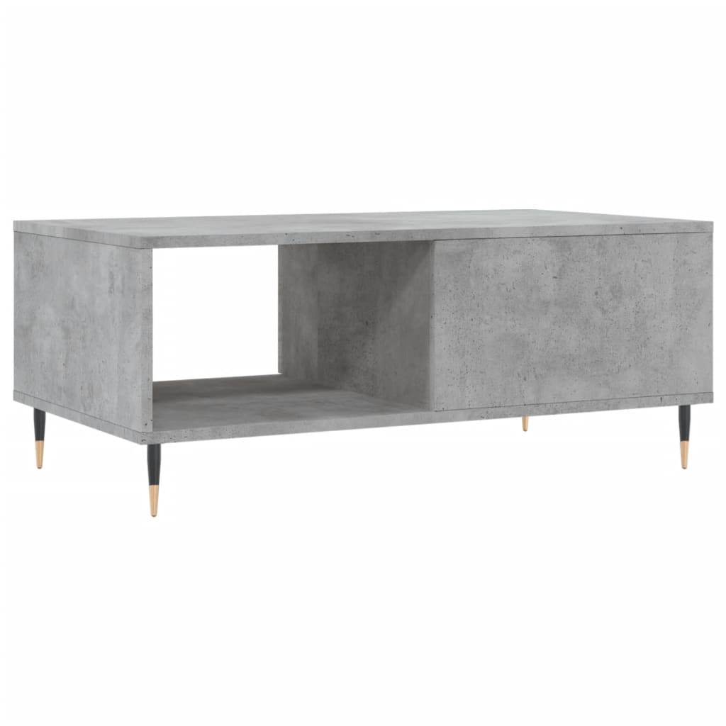 Table basse gris béton 90x50x36,5 cm en bois