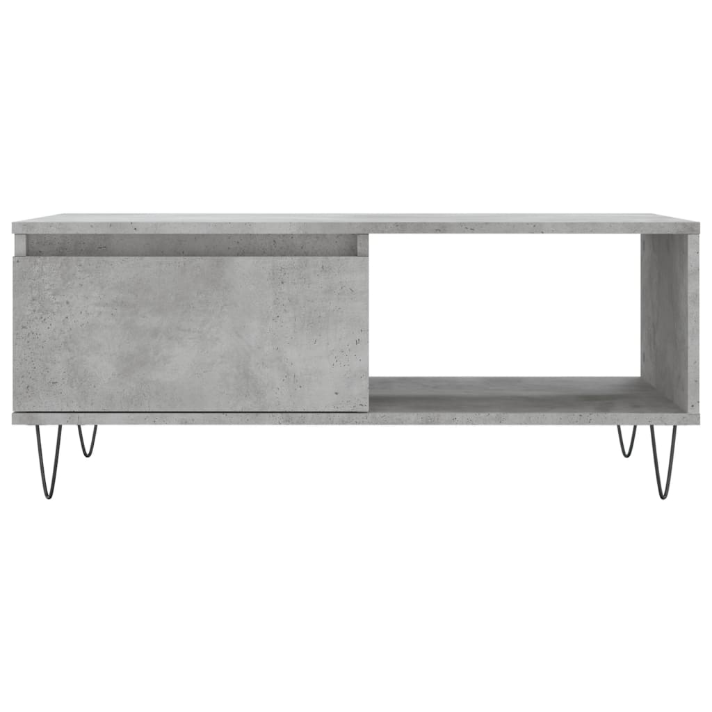 Table basse gris béton 90x50x36,5 cm en bois